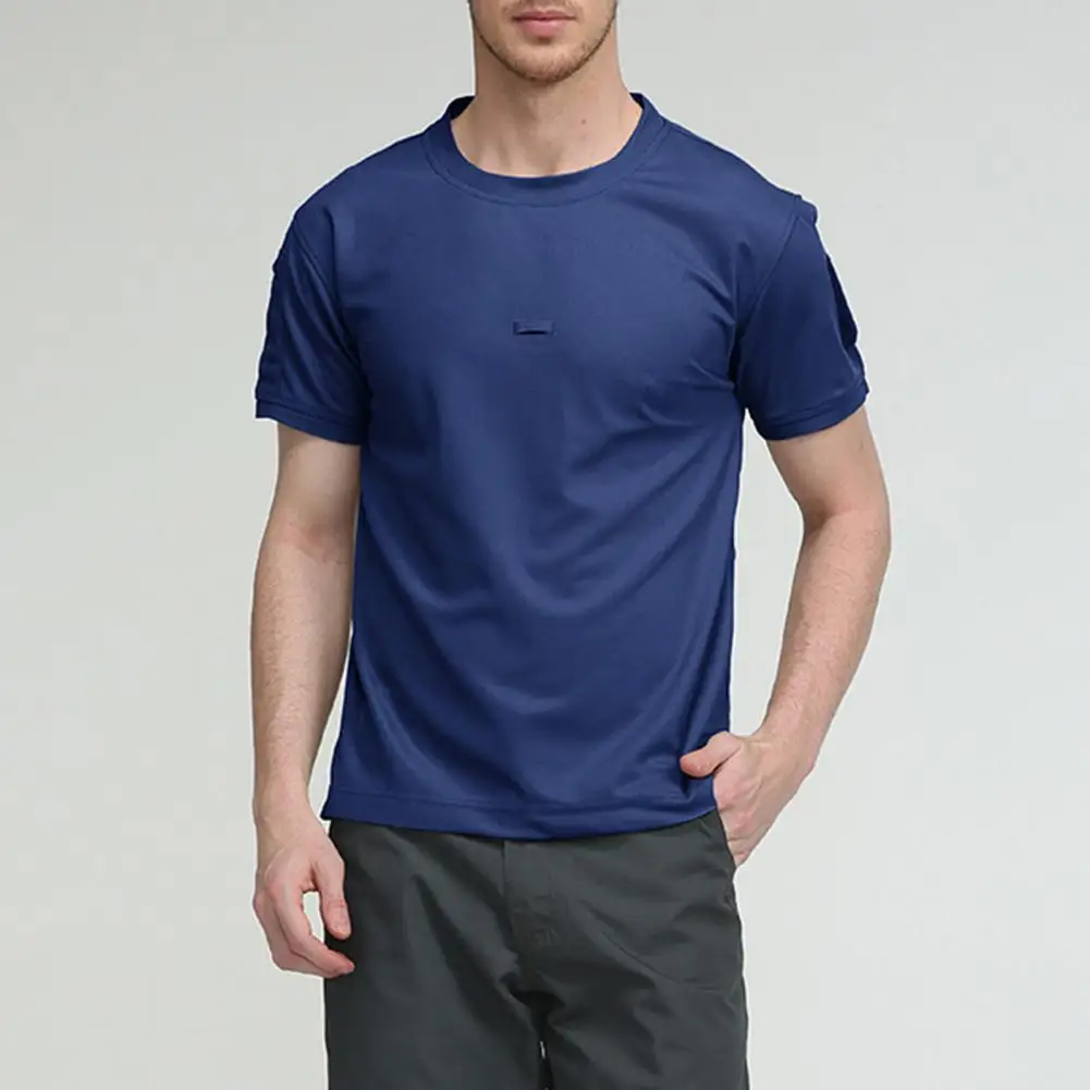 Camisetas deportivas para hombre, ropa de entrenamiento al aire libre, secado rápido, manga corta, senderismo, informal, transpirable