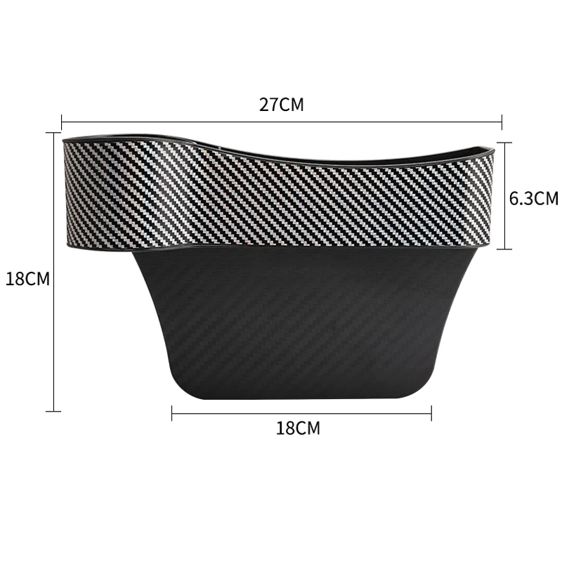 3 Colors Car Seat Gap Organizer Storage Middle Box Carbon Fiber Leather Auto Cup Holder Interior Multifunctional High Capacity