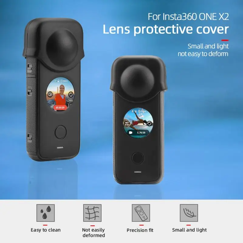 Silicone Lens Protective Cover Case for Insta360 ONE X2 Panorama Camera Against Skid/drop/scratch Durable and Wear-resistant