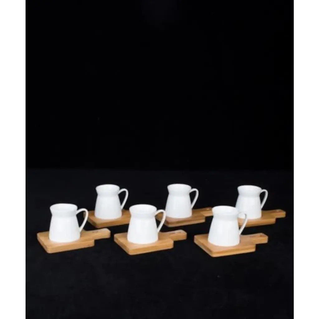 

DOLBOVI Acar Bamboo Sunumlu 6'lı Porcelain White coffee cup Pad 9602 mug кружка coffee cup cup