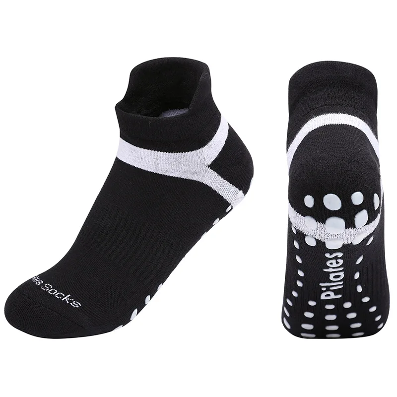 Plus Size Yoga Pilates Socks Women Men Sport Terry Cotton Anti-Slip Compression Fitness Gym Dance Playground Floor Ankle Sock