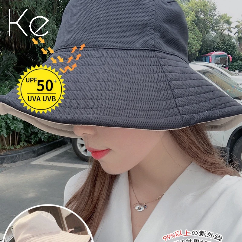 

KE006G New Japan uvcut same paragraph double-sided fisherman hat female anti-ultraviolet double-sided sun protection sun hat