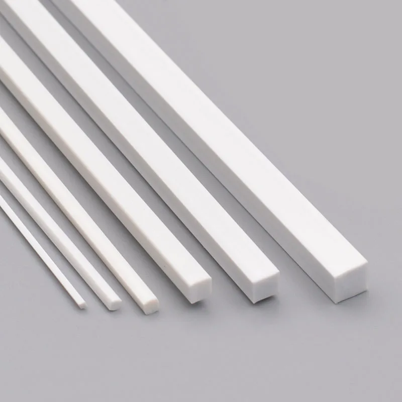 5pcs 1x1mm/2x2mm/3x3mm/4x4mm/5x5mm/6x6mm ABS Plastic Solid Square Rod Bar Shaft for RC Airplane Model 250mm Length