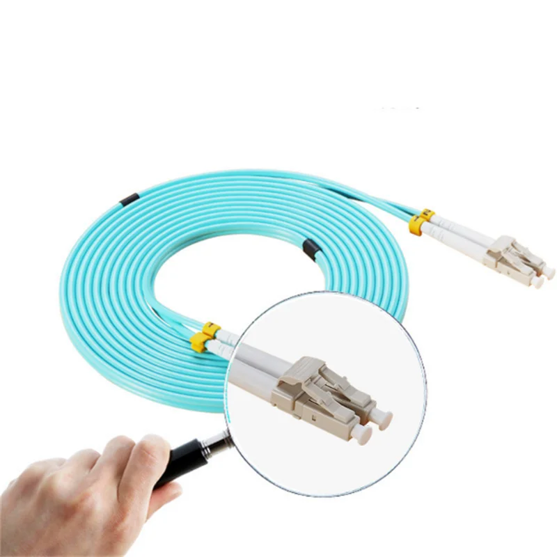 Cable de conexión de fibra óptica OM4, LC, UPC-LC, multimodo UPC, coletas de cable óptico dúplex, 1m, 2m, 3M, 5m, 10m, 20m, 30m