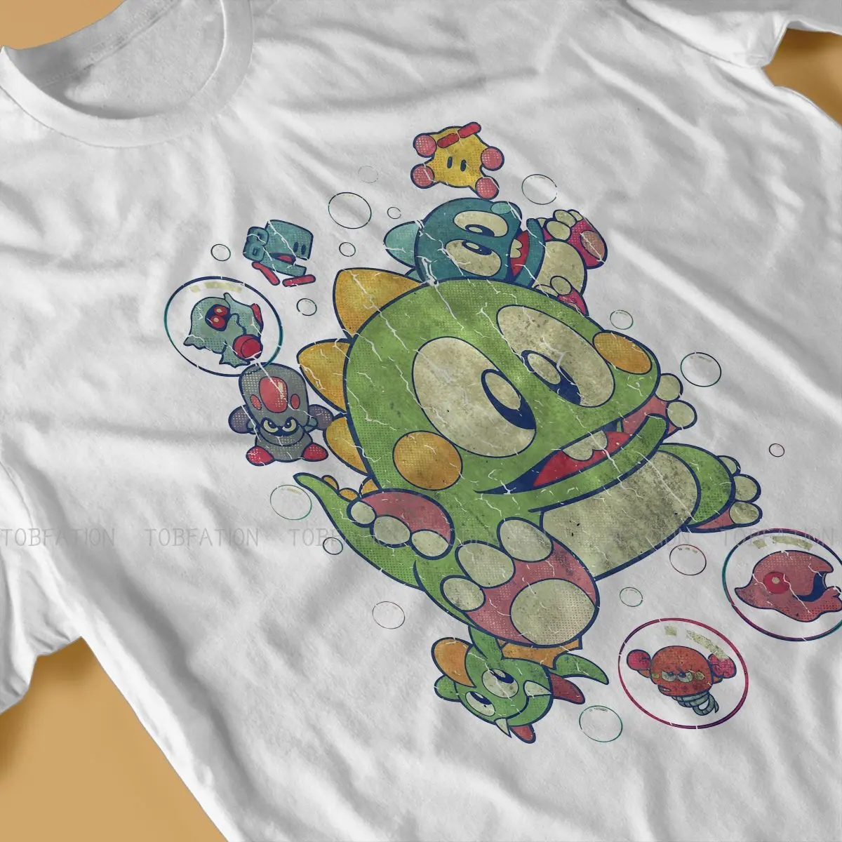 Bubble Bobble Pinball Game Vintage Action T Shirt Men Ofertas Oversized Crewneck Tshirt Cotton Graphic Tops