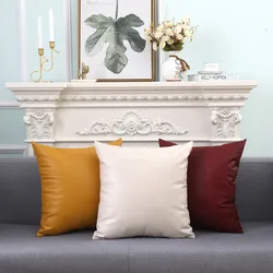 45X45/60x60cm Artificial Leather Cushion Cover Sofa Bed Skin Pillow Covers Home Decor Living Room Decoration