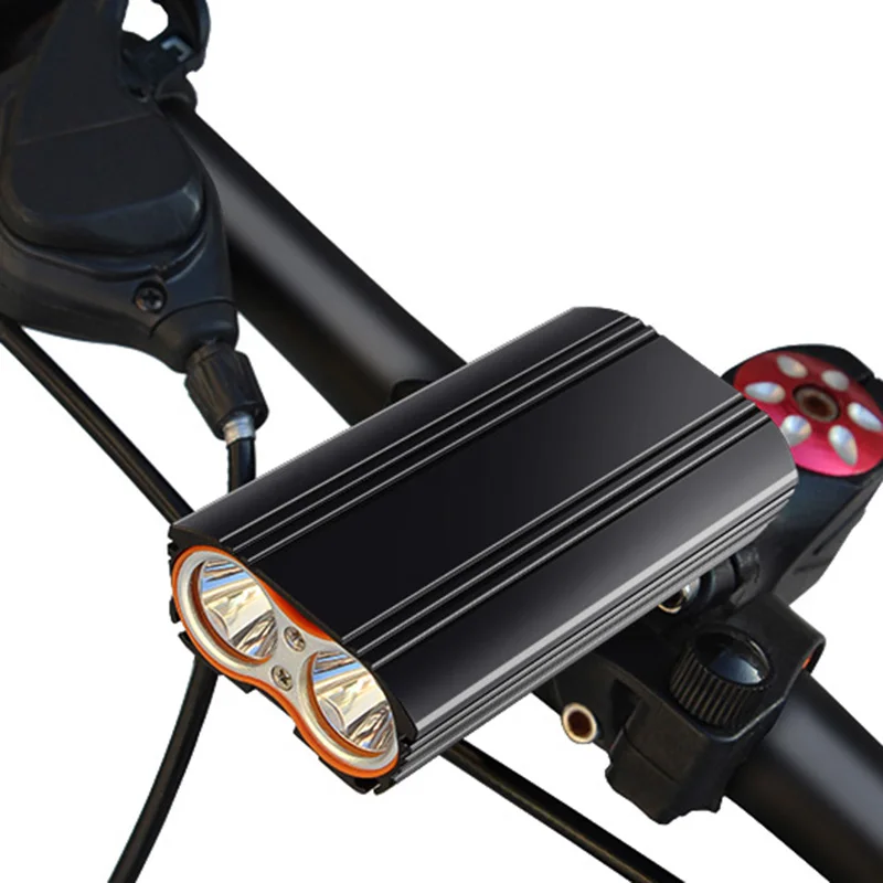 Usb Rechargeable Built-in Battery Bicycle Light Front Bike Light Flashlight Dual LED Headlight Accessories