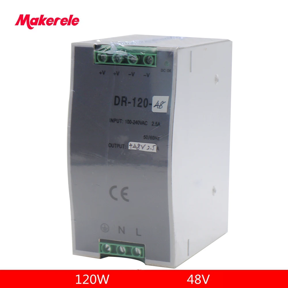 din rain power supply LED DC 48V 24A DR-120-48 Single Output Din Rail Switching Power Supply Transformer for led driver