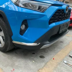 For Toyota RAV4 RAV 4 2019 2020 2021 ABS Chrome Front Bumper Corner Cover Trim Decoration Molding Strip Car Styling Accessories