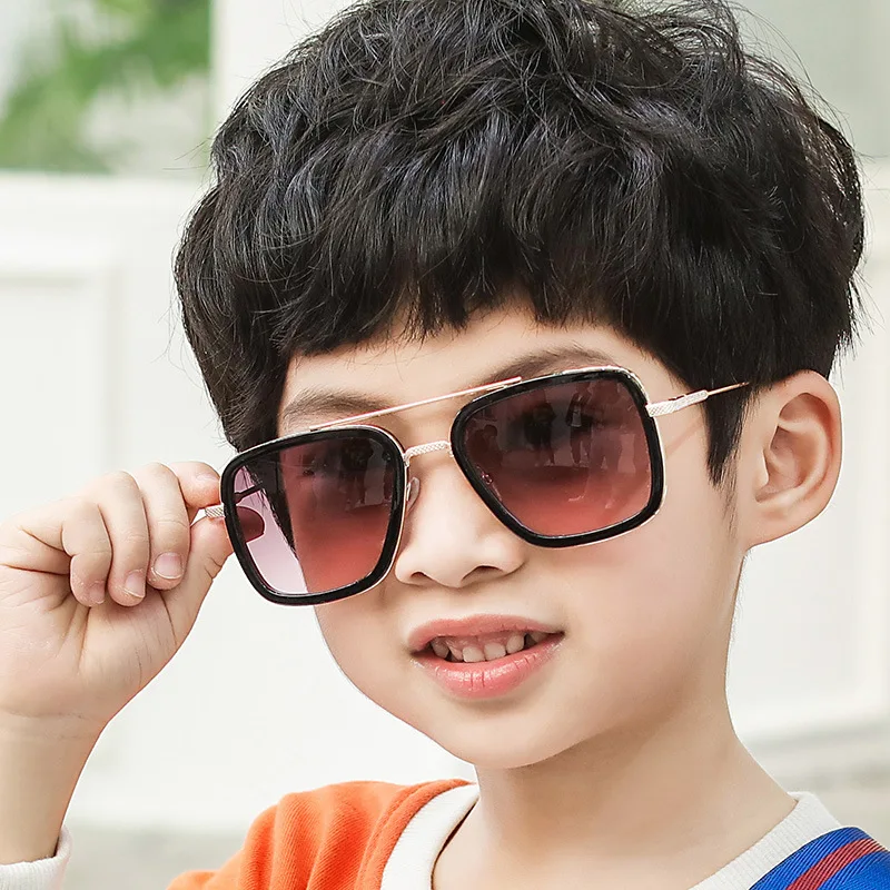 MYT_0285 Eisen Mann Gläser Tony stark Sonnenbrille Kinder Sonnenbrille Mode Baby Gläser Jungen Und Mädchen Kinder Sonnenbrille Shades