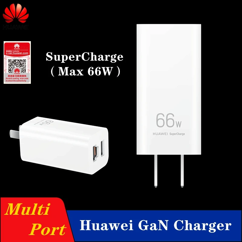 

Original Phone Adapter for Huawei SuperCharge (Max 66 W) GaN Multi USB Port Wall Charger