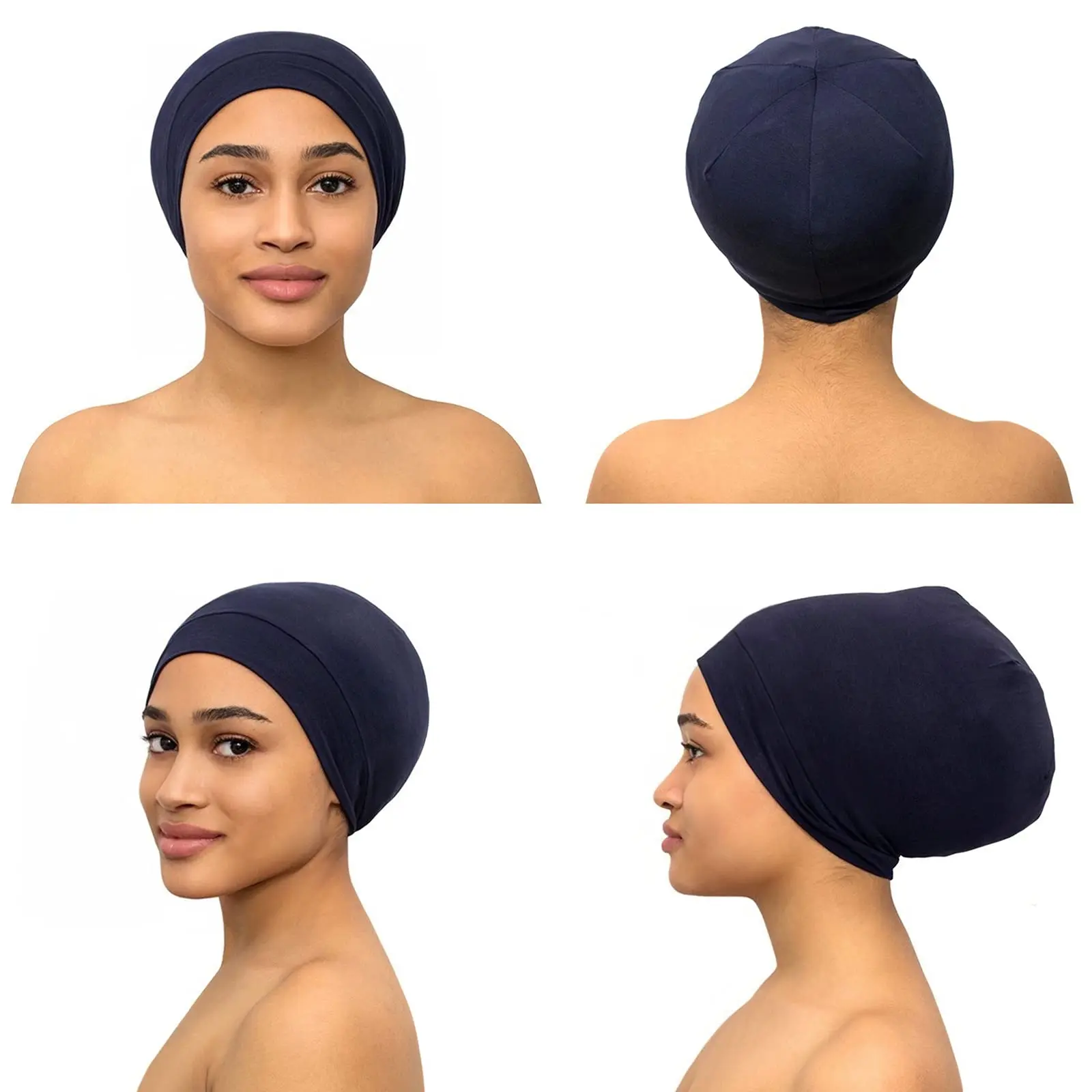 2022 New Satin Bonnet Fashion Lined Sleeping Beanie Hat Bamboo Headwear Frizzy Natural Hair Nurse Cap for Women and Men