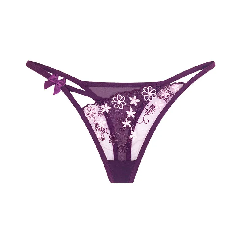 7 cor Presente bonito rendas folhas das Mulheres Sexy lingerie Thongs G-string Underwear Calcinhas Briefs Senhoras T-back 1 pçs/lote LE2208