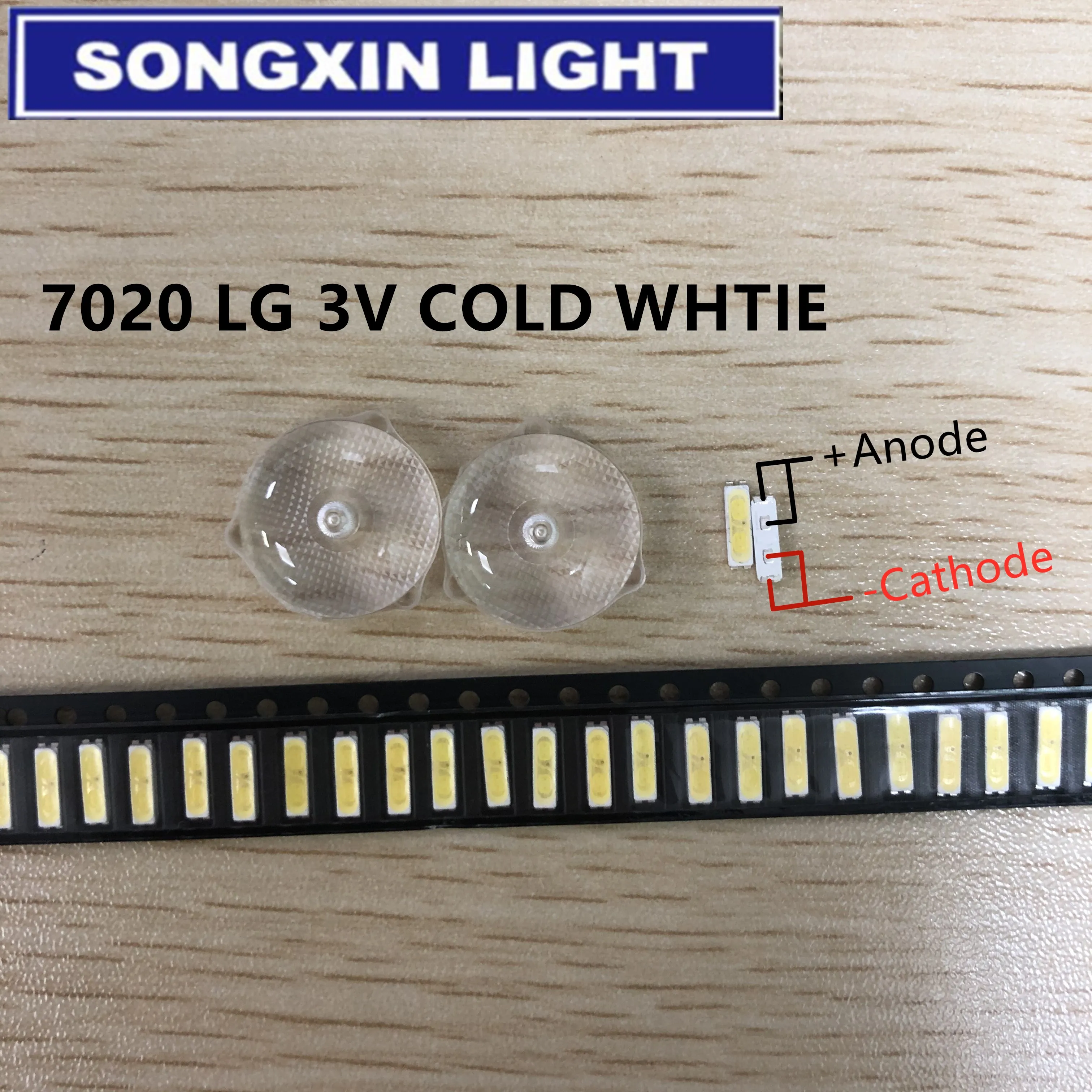 100pcs FOR LG Innotek LED LED Backlight 0.5W 7020 3V Cool white 40LM TV Application  LEWWS72R24GZ00