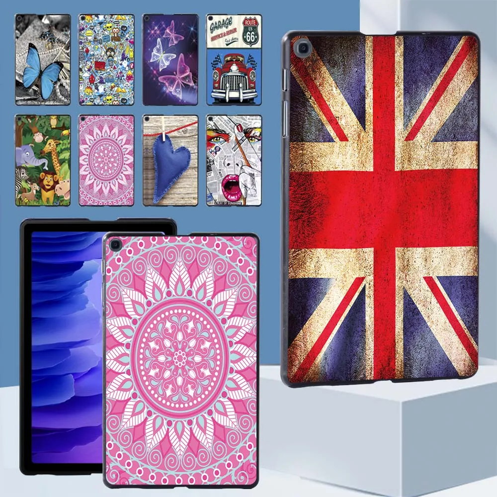 

New Tablet Case for Samsung Galaxy Tab A7 10.4 Inch T500 T505 Old Image Pattern Durable Slim Back Case + Free Stylus