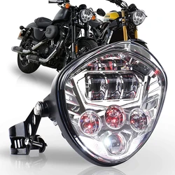 Universal Motorcycle Headlight With Bracket Clamp For Fork Tubes With Circumference Of 97.4 to 135mm Harley-Honda-Yamaha-Suzuki