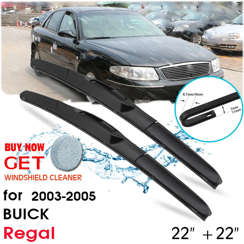 

Car Wiper Blade Front Window Windshield Rubber Silicon Refill Wiper For Buick Regal 2003-2005 LHD / RHD 22"+22" Car Accessories