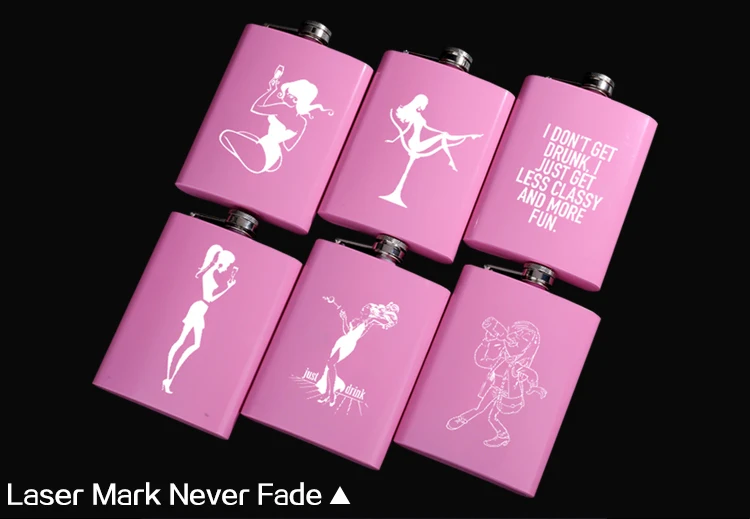 8 UNZEN Plum Rose Rot Metall Edelstahl Flachmann Für Frauen Dame Trinken Zitate Geschenk Mode Wein Topf Flagon LOGO Custom Laser – Detail 4