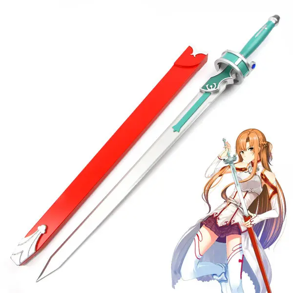 [Funny] 117cm Cosplay Anime sword Art Online Yuuki Asuna weapon Asuna Yuuki wooden Sword model Costume party Anime show props