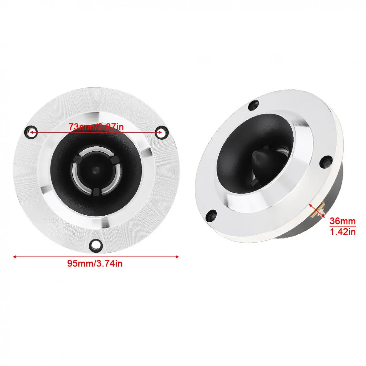 2pcs 4inch 1500W Titanium Bullet Tweeter with Capacitor for Vehicle Auto Cars Stereo Modified