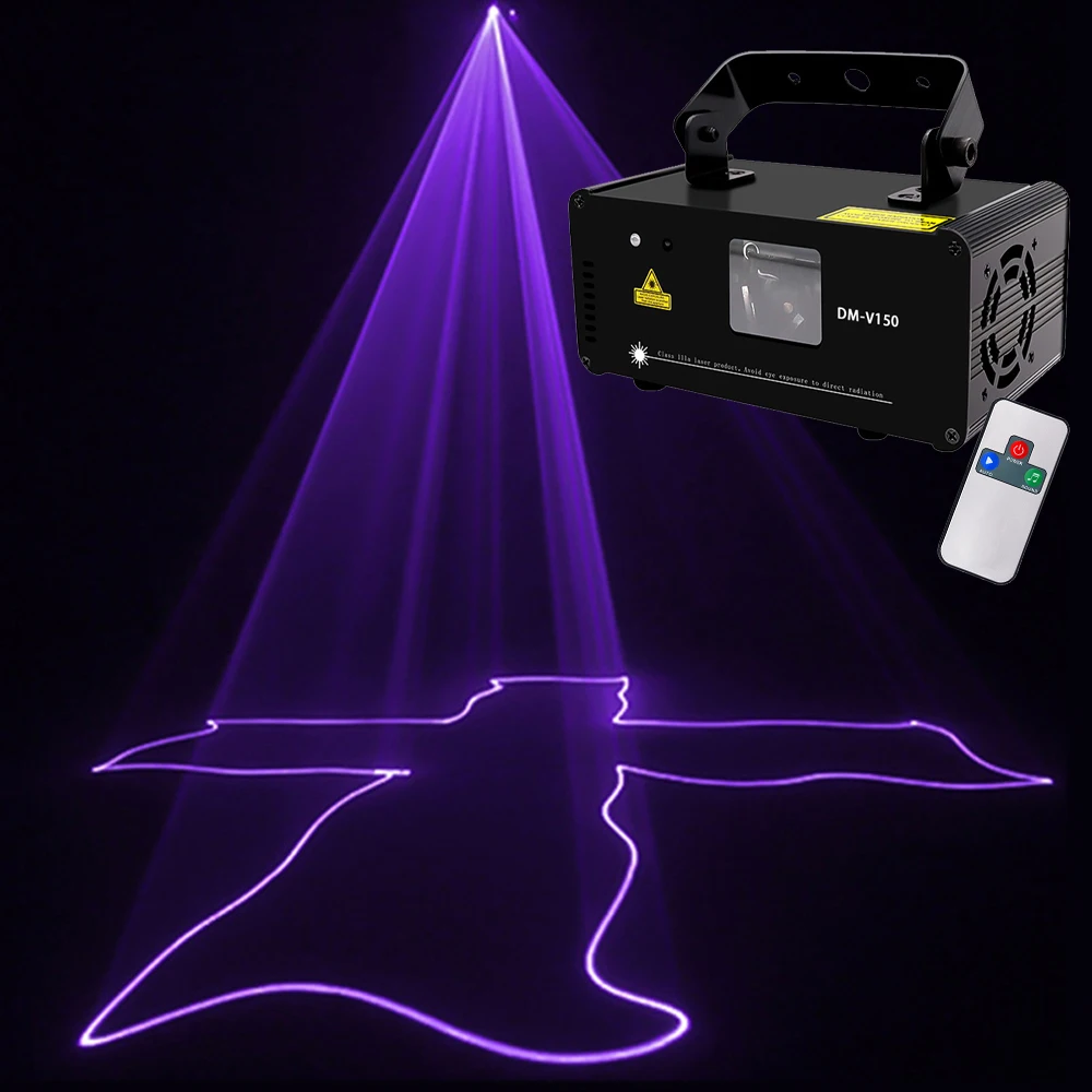Remote DMX512 Control 150Mw Paarse Laser Scanner Dj Disco Beam Podiumverlichting Effect Uv Laser Projector Licht Voor Party club Bar