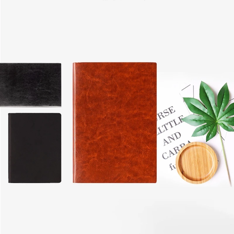Leather Business Notebook Rainbow Edge Design Ideal for Teachers Business Women/Men Writers Journalists Office Clerks