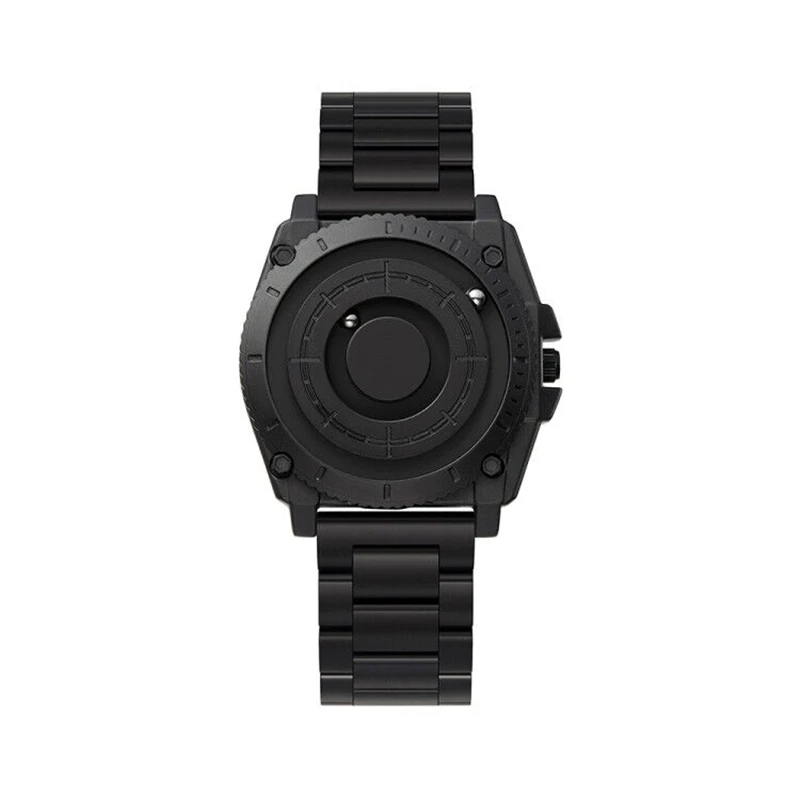 Eutour Magnetic Ball Men Personality Creation Sport Watch Cool Concept Bezel-Less Fashion Design Watch - Rubber Strap