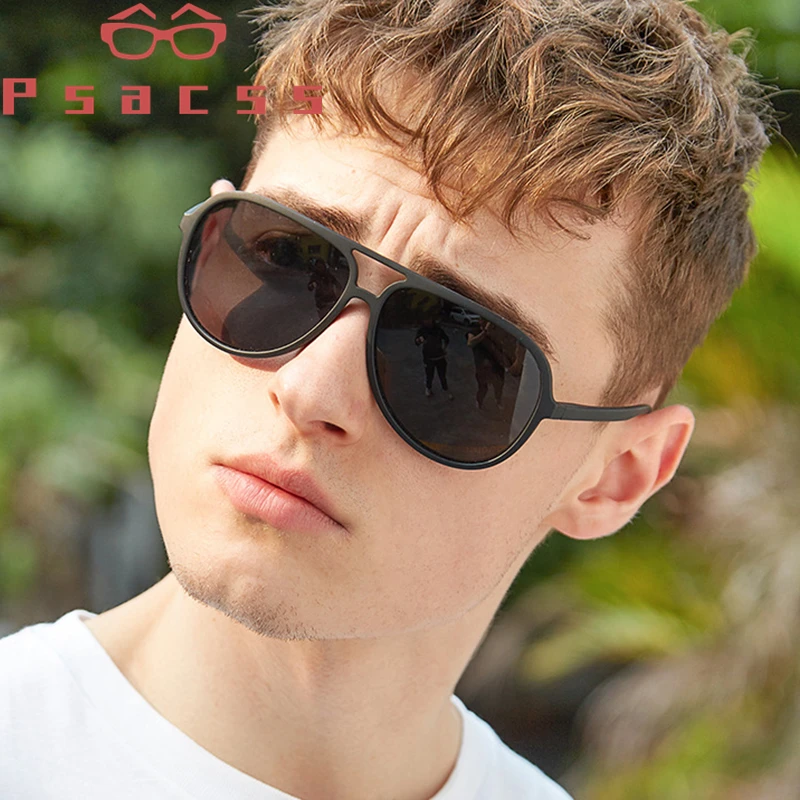 Psacss Casual Pilot Polarized Sunglasses Men TR90 Frame Sun Glasses For Male Driving Outdoor lentes/gafas de sol hombre UV400