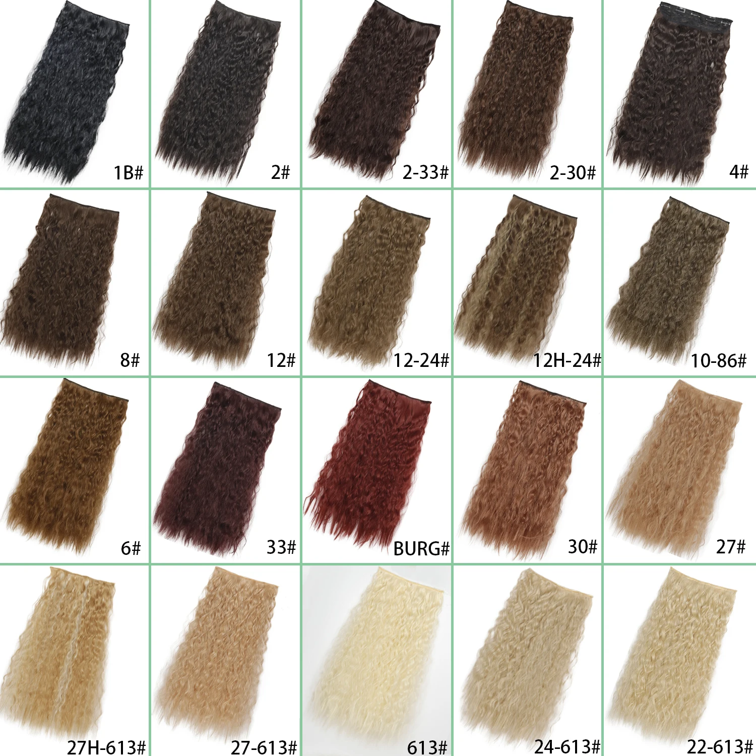 Synthetic 5 Clips 22 Inch Long Wavy  One Piece Hair Extensions Heat Resistant Black Blonde Hair Women False Hair