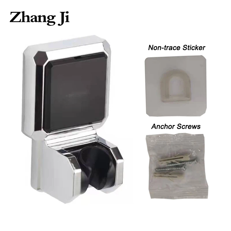 ZhangJi No Drill Shower Holder Handheld Shower Head Bracket  Support Dual Install Methods self-adhesive Drill Screws Bathroom