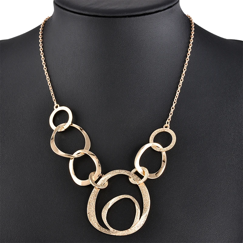 Classical Fashion Exaggerat Annulus Chocker Necklaces Collar Pendant Necklace women Statement Sweater Necklace