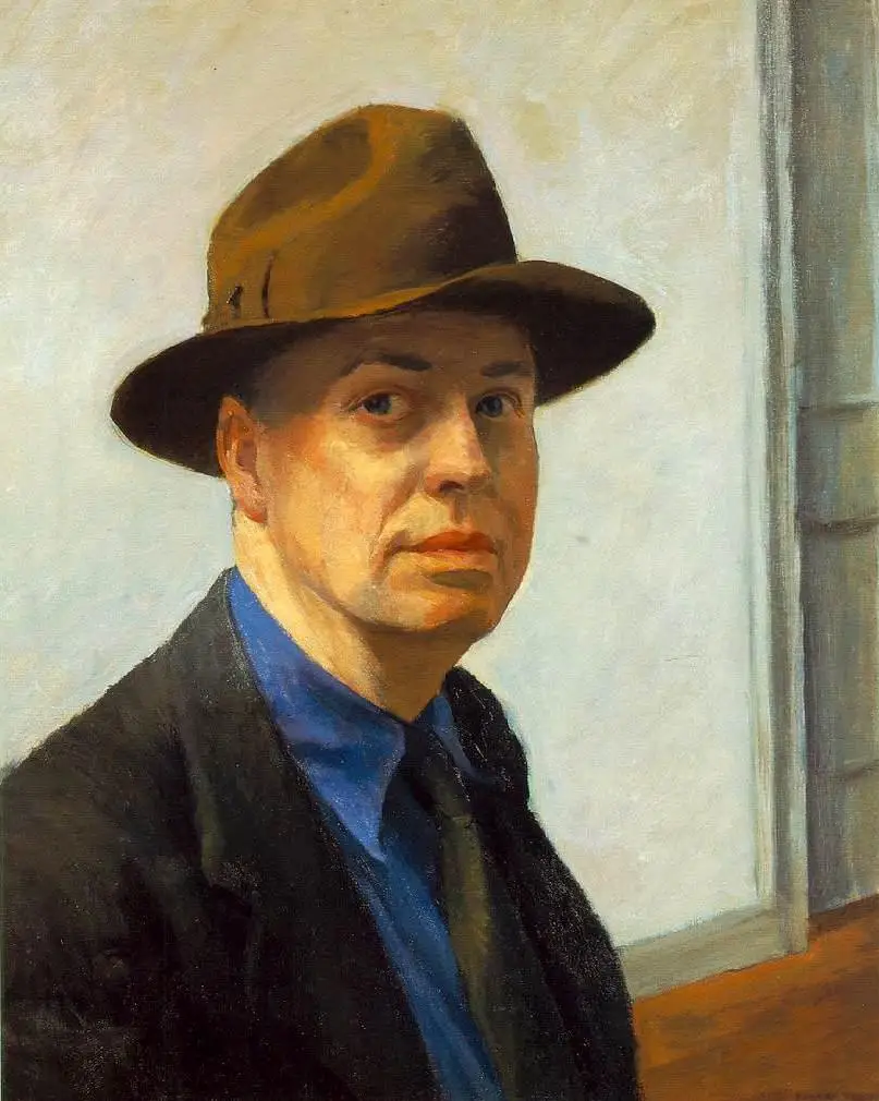 100% handmade Oil Painting reproduction on linen canvas,Self Portrait by Edward Hopper,High Quality