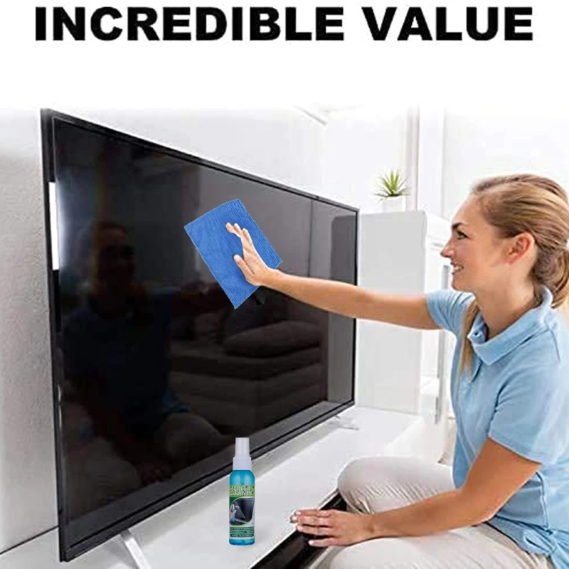 1 Set Of Multi-purpose Cloth Liquid Screen Cleaning Kit For LCD TV, Tablet, Mobile Phone, Laptop, Camera Lens Cleaner