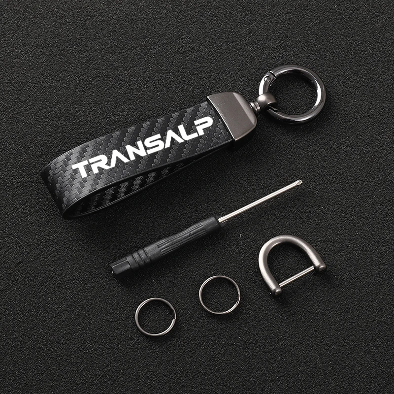 Carbon fiber motorcycle keychain key ring for HONDA TRANSALP 600 650 700 xlv650 Motorcycle Accessories 6
