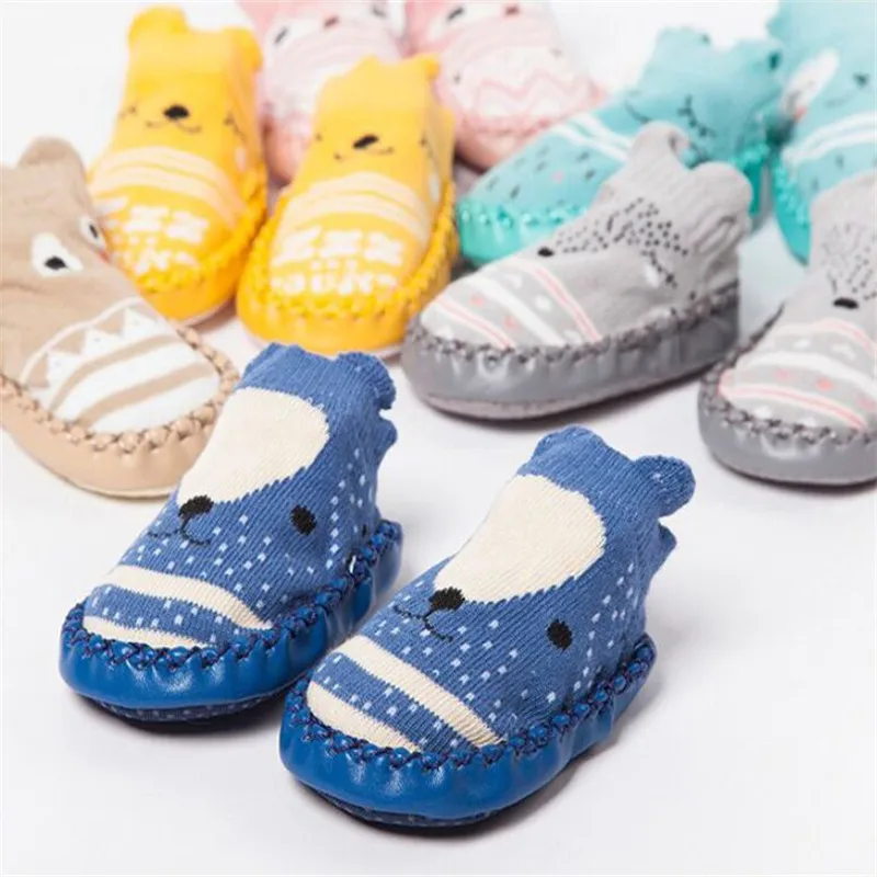 Spring Autumn Anti Slip Floor Socks With Rubber Soles Casual Soft Shoes For Newborn  Girls Boys 0-24M Infant Baby Socks New 2024