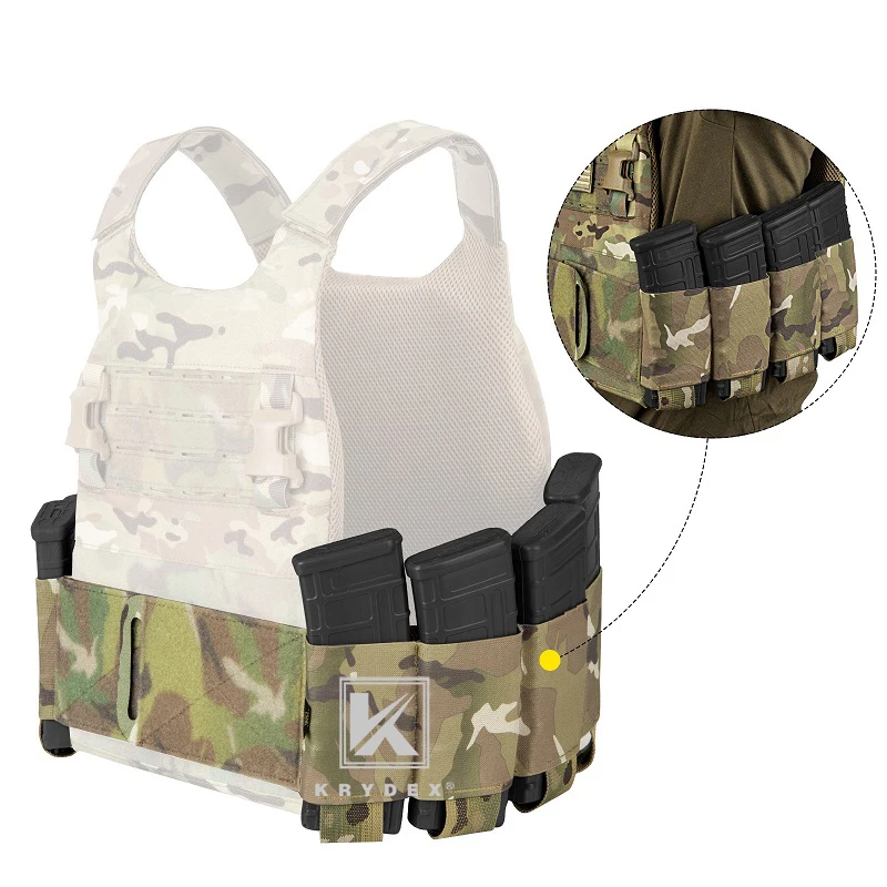 KRYDEX Tactical Stretch Cummerbund For LBT LBX FCPC Vest Accessories 4 x AR Magazine Pouches Elastic Cummerbund 2PCS/Set