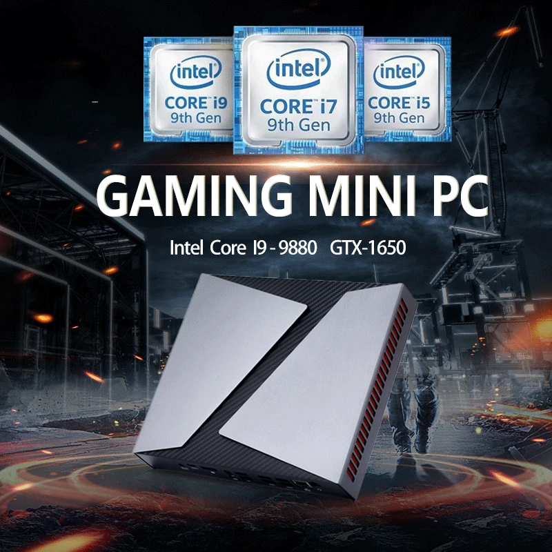 TOP Gaming Mini PC 10th Intel Core i7-9750H i5-9300H GTX1650 4G Mini Gaming Computer Win11 2*DDR4 M.2 NVME 3*4K HDMI DP Type-C