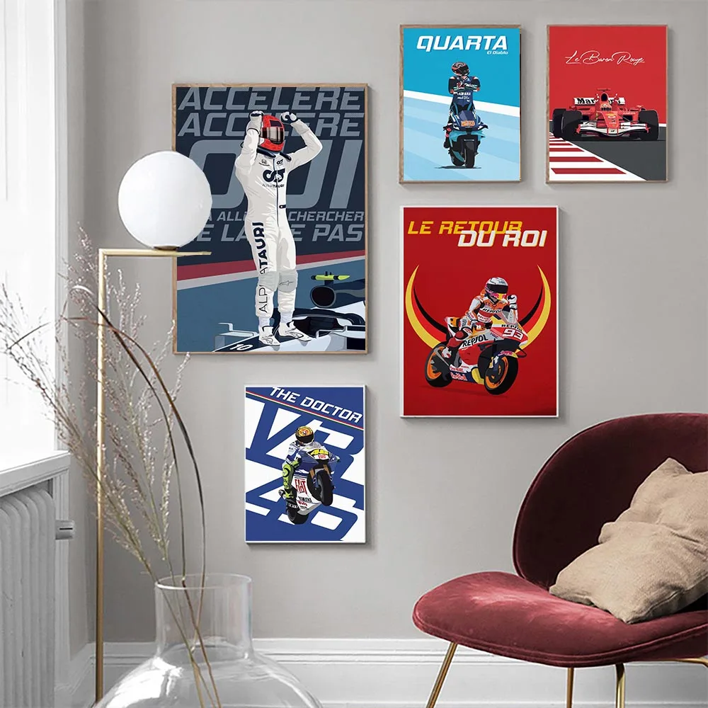 

Formula 1 Alternative Wall Art Posters Abstract Racing Car Canvas Paintings on the Wall Modern Art Home Decor Pictures Cuadros