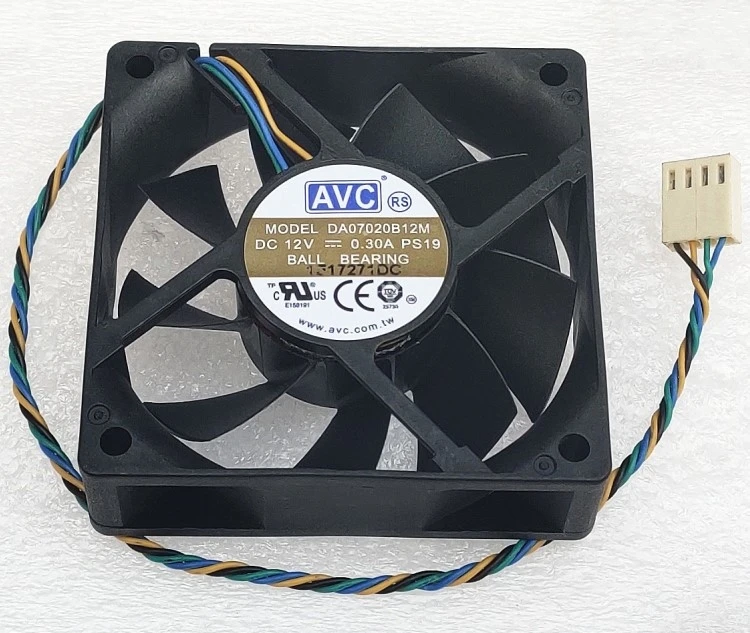 

70 мм кулер для процессора бесшумный вентилятор AVC DA07020B12M DC 12V Cpu 4-проводной ШИМ двойной шариковый подшипник 70X70X20mm 4Pin