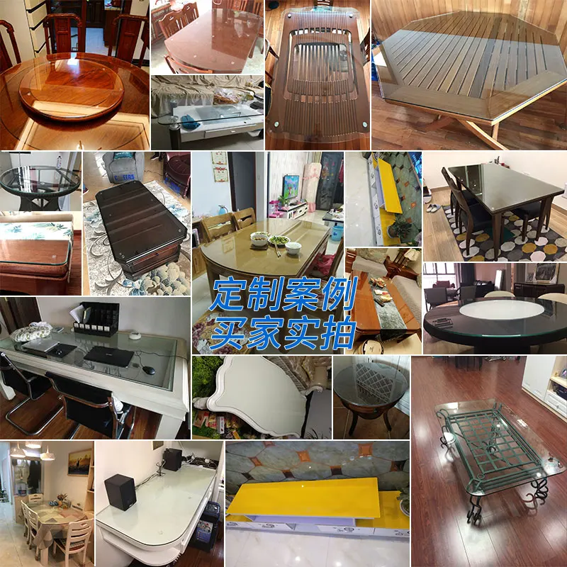 زجاج مقسى بحجم مخصص لسطح الطاولة