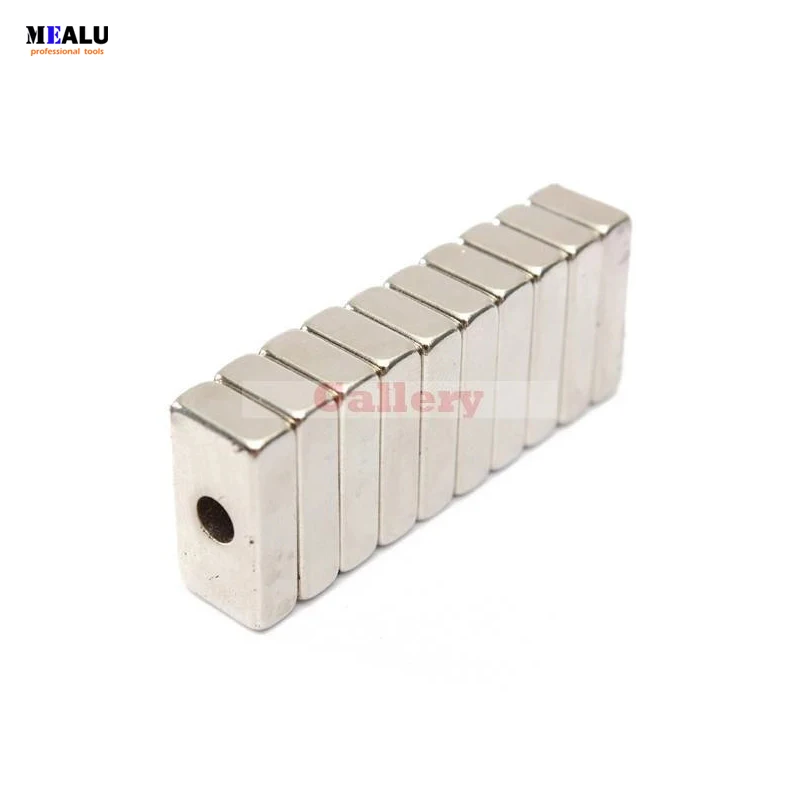 

40 Pcs Lot Block Magnets 20x10x5mm Hole 4mm Rare Earth Neodymium N5