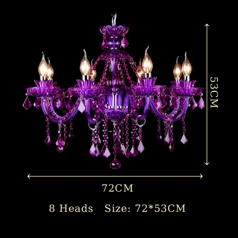 Imagem -04 - Antique Purple Crystal Chandelier Luzes Pingente Lâmpadas de Suspensão Lobby do Hotel Ktv Bar Sala Quarto Decorativo Europeu