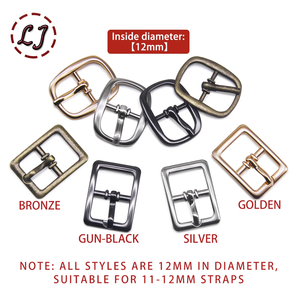 20pcs 12mm Silver Bronze Gold Square Metal Pin Buckle for Children Women Shoes Doll Belt Garment Sew On Handmade DIY Accessory