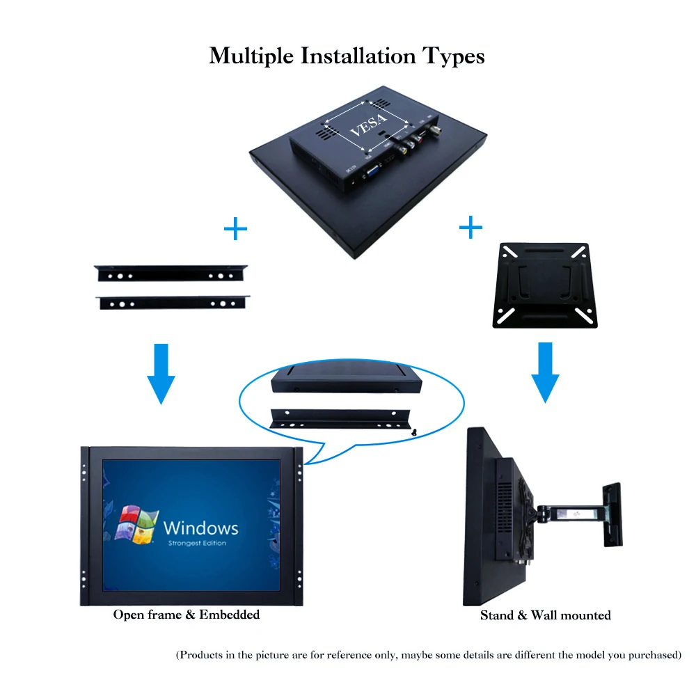 ZK170TC-59R/17 بوصة 1280x1024 شاشة HDMI USB مكبر صوت مدمج إطار مفتوح شاشة لمس مقاومة مثبتة على الحائط