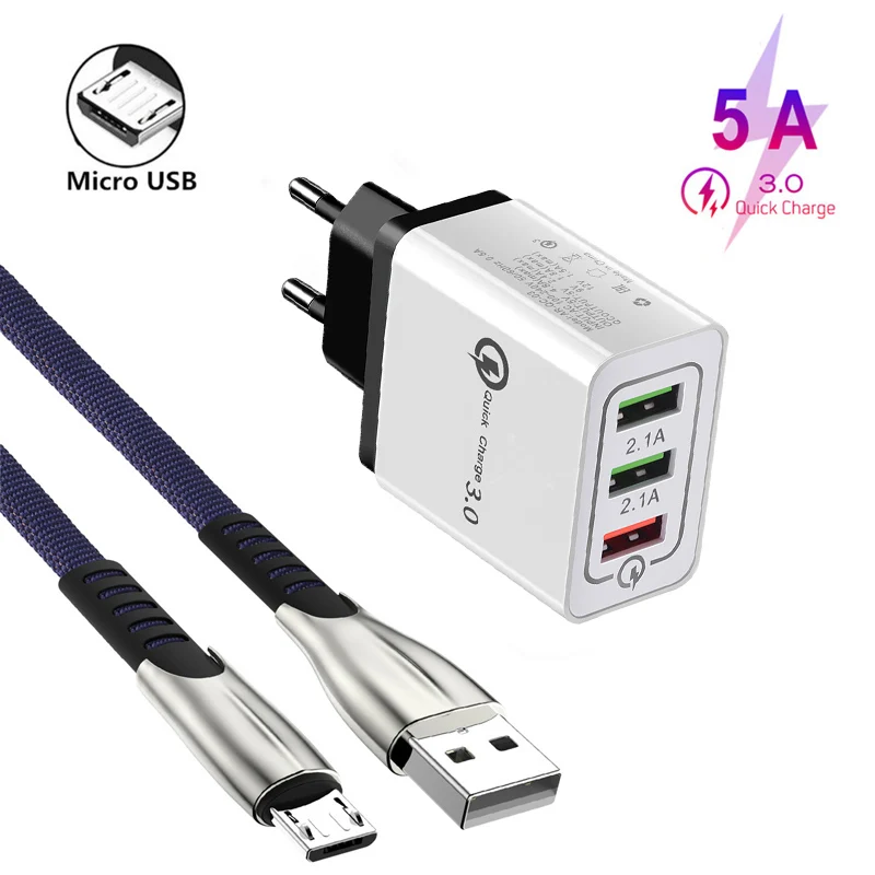 Micro USB Zink Legierung Geflochten Daten Draht Für Huawei Ehre 7A 7C 8A 6C Pro 5A 6A 6X 7X 8X 8S Schnelle Ladung QC 3,0 Schnelle Wand Ladegerät