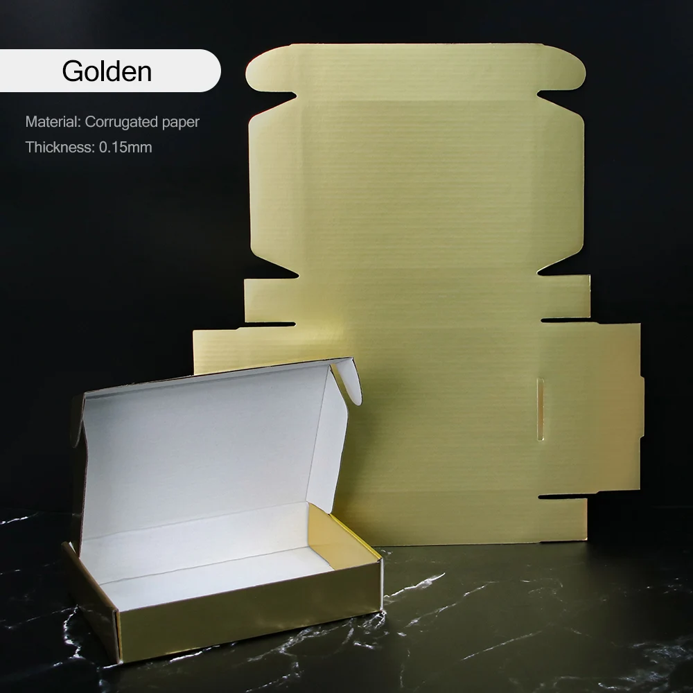 Laserkarton groothandel kleurverpakking goud kleine geschenkdoos pruik blanco 3-laags golfkarton