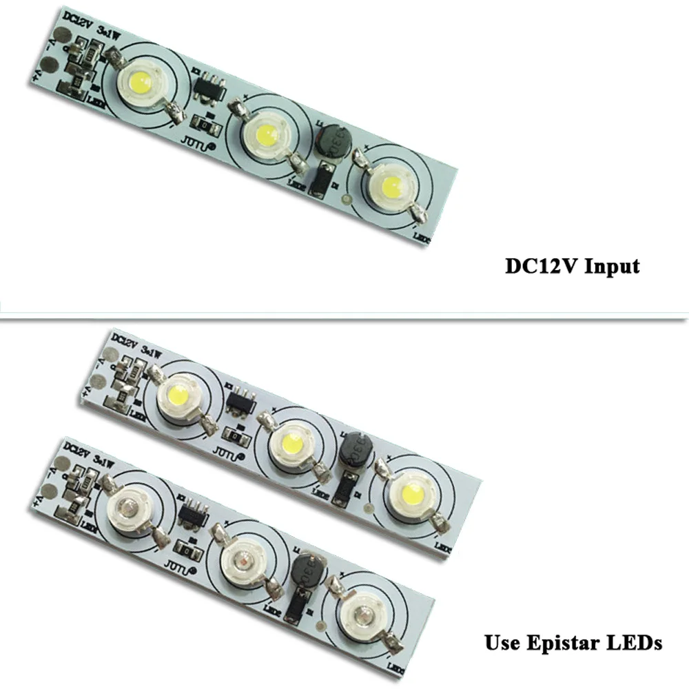 High Power DC12V-24V 3led PCB LED Model 3W 9W installed Warm Cool White Red Green Blue RGB Yellow leds for battery/solar light