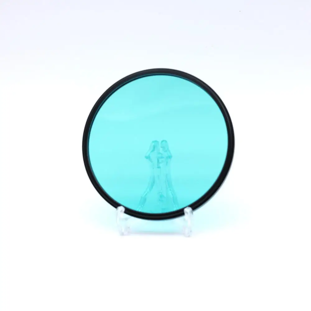 Dimensioni diametro 55mm vetro filtro blu con anello in metallo per fotocamera tipo QB21 BG38