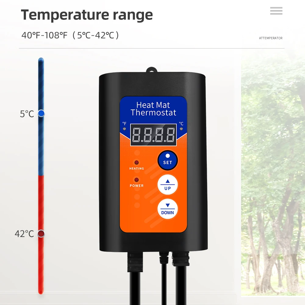 Heat Mat Thermostat 1000W Digital Temperature Controller precise temperature control Hydroponic Plants Seed Germination Reptiles