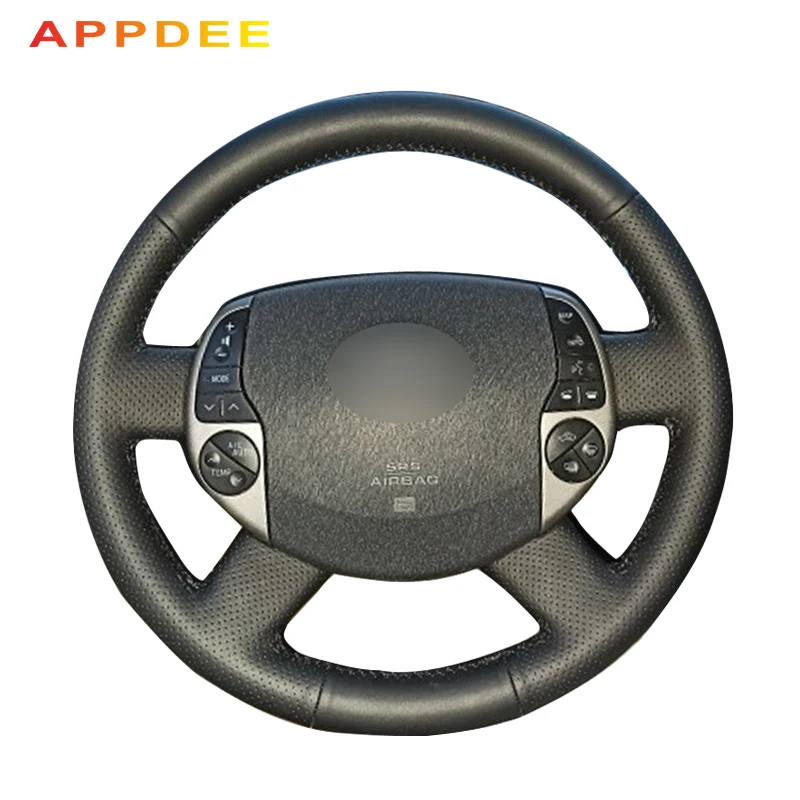 Black Artificial Leather Car Steering Wheel Cover for Toyota Prius 20(XW20) 2003 2004 2005 2006 2007 2008 2009 Raum 2 2003-2011